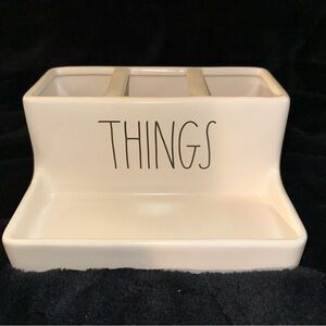 Rae Dunn Cream Ceramic 'THINGS' Organizer